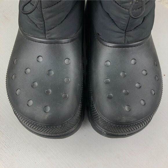 Crocs Unisex Size 8M 10W Duet Max Black Faux Fur Lined Toggle Lace Ankle Boots - Picture 5 of 15